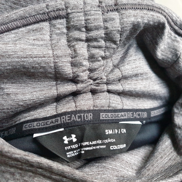 Under Armour ColdGear Reactor 3G Pullover Mock Neck Black & Grey Vest Jacket SM - Picture 12 of 16